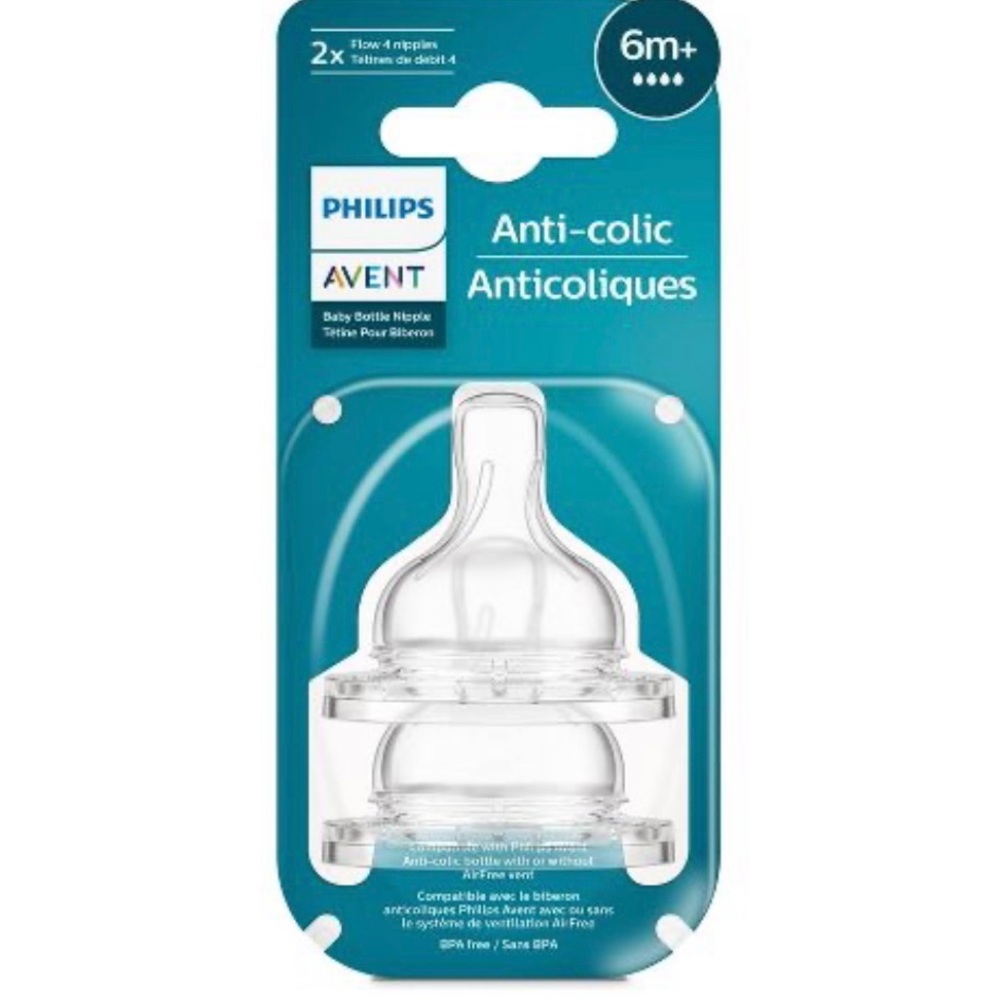🌸3/$12, Avent mamilas for bottle 6m+
